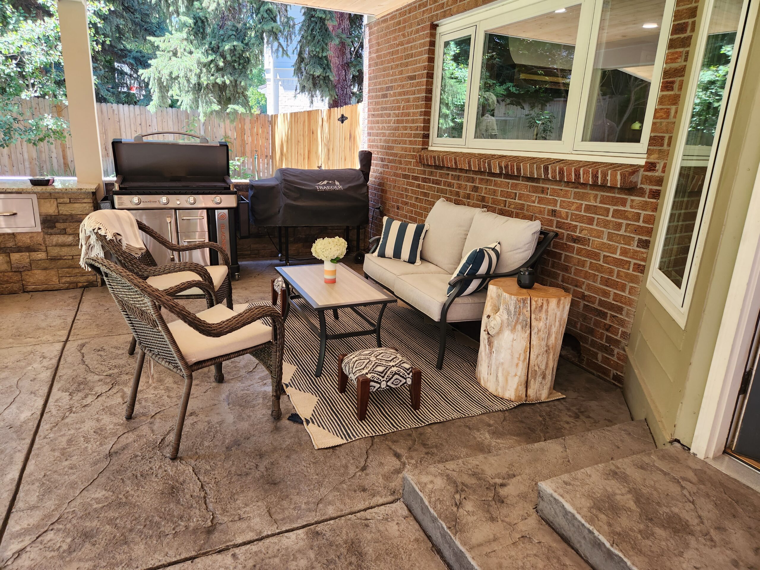 Patio scene with chairs